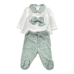 Ninnaoh Completo 2Pz Maglia-Ghettina Bicolore Bianco/Verde per Neonata PR219659 BIANCO/VERDE NINNAOH 