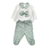 Ninnaoh Completo 2Pz Maglia-Ghettina Bicolore Bianco/Verde per Neonata PR219659 BIANCO/VERDE NINNAOH 