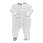 Ninnaoh Tutina tinta unita con Applicazioni In Velluto Bianco/Azzurro per Neonata PR219662 BIANCO/AZZURRO NINNAOH 