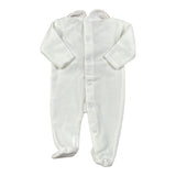 Ninnaoh Tutina tinta unita con Applicazioni In Velluto Bianco/Rosa per Neonata PR219662 BIANCO/ROSA NINNAOH 