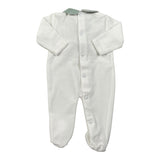 Ninnaoh Tutina tinta unita con Applicazioni In Velluto Bianco/Verde per Neonata PR219662 BIANCO/VERDE NINNAOH 