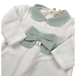 Ninnaoh Tutina tinta unita con Applicazioni In Velluto Bianco/Verde per Neonata PR219662 BIANCO/VERDE NINNAOH 