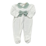 Ninnaoh Tutina tinta unita con Applicazioni In Velluto Bianco/Verde per Neonata PR219662 BIANCO/VERDE NINNAOH 