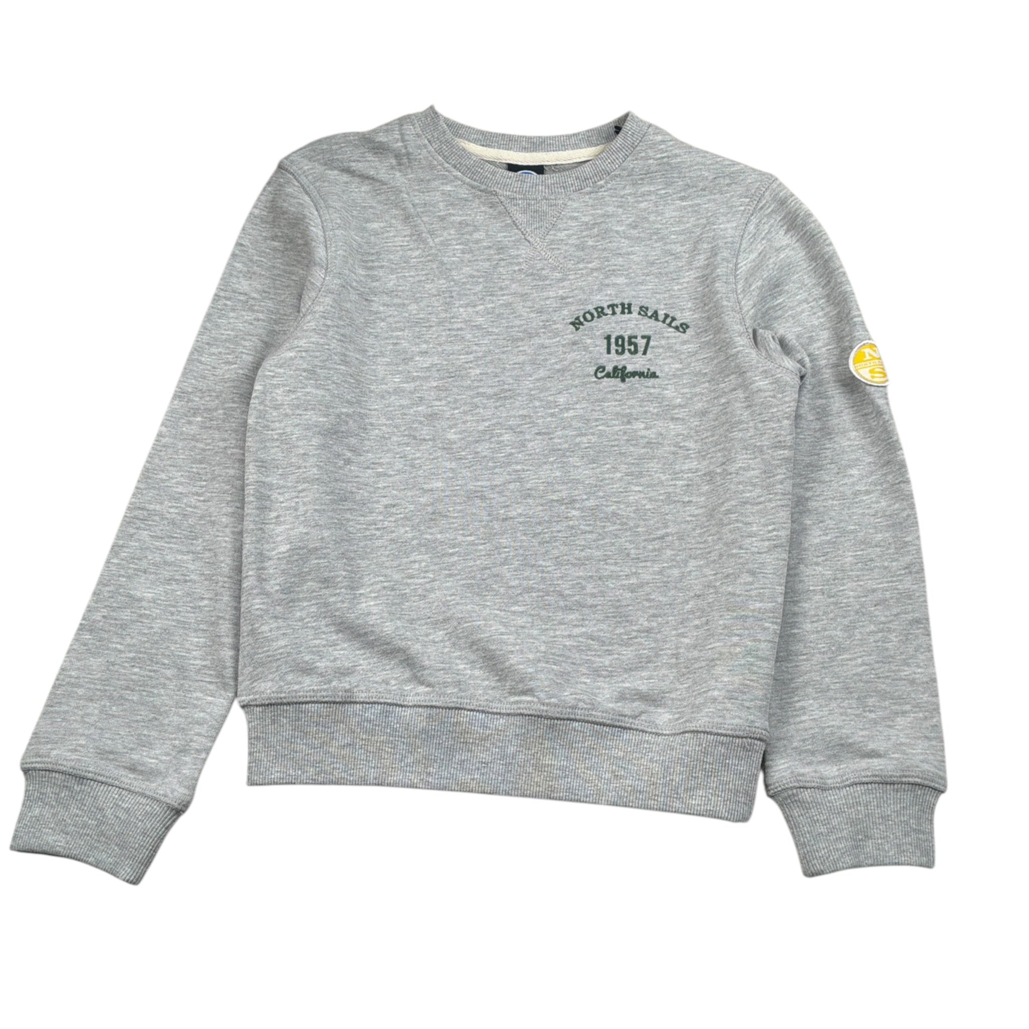 North Sails Felpa tinta unita Girocollo con Stampa Grigio per Bambino NBA26023FE GRIGIO NORTH SAILS 