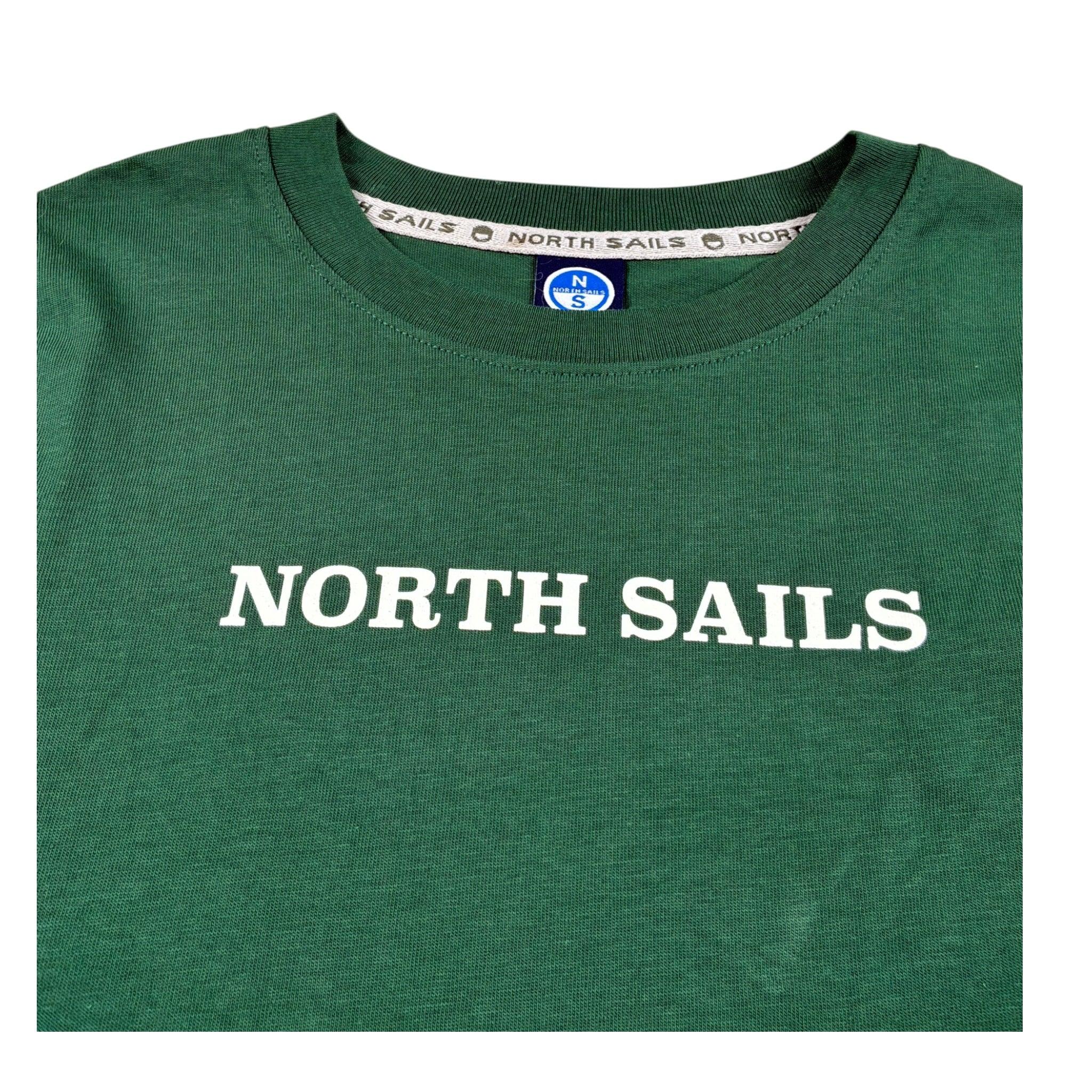 North Sails Shirt Girocollo tinta unita con Logo Verde per Bambino NBA26025TS VERDE NORTH SAILS 