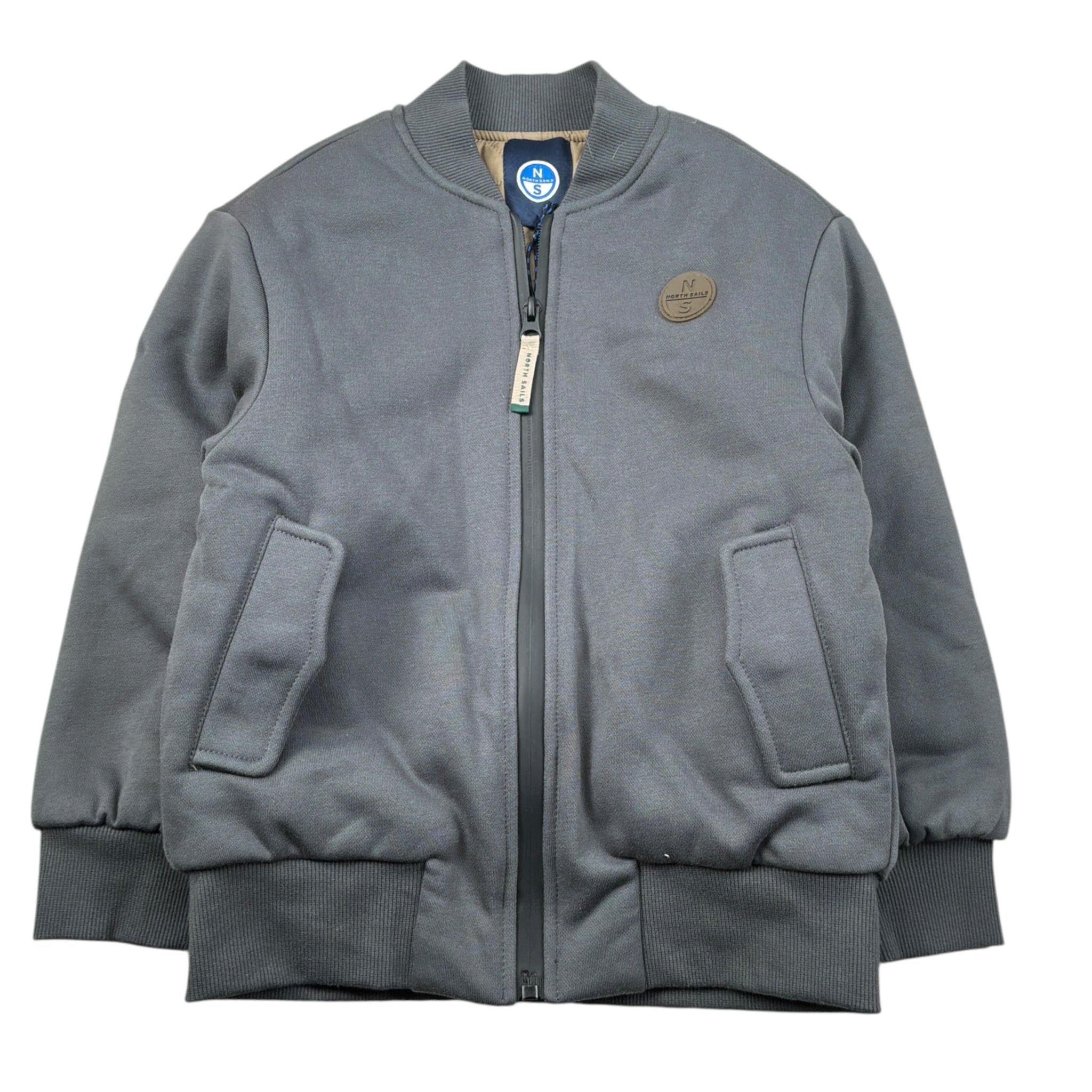 North Sails Giubbino tinta unita con Zip Grigio per Bambino NBA26030GB GRIGIO NORTH SAILS 