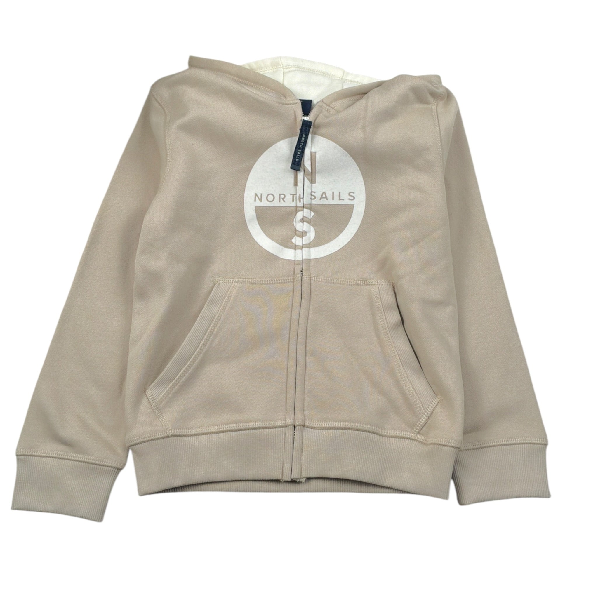 North Sails Felpa tinta unita con Zip E Cappuccio Beige per Bambino NBA26034FE BEIGE NORTH SAILS 