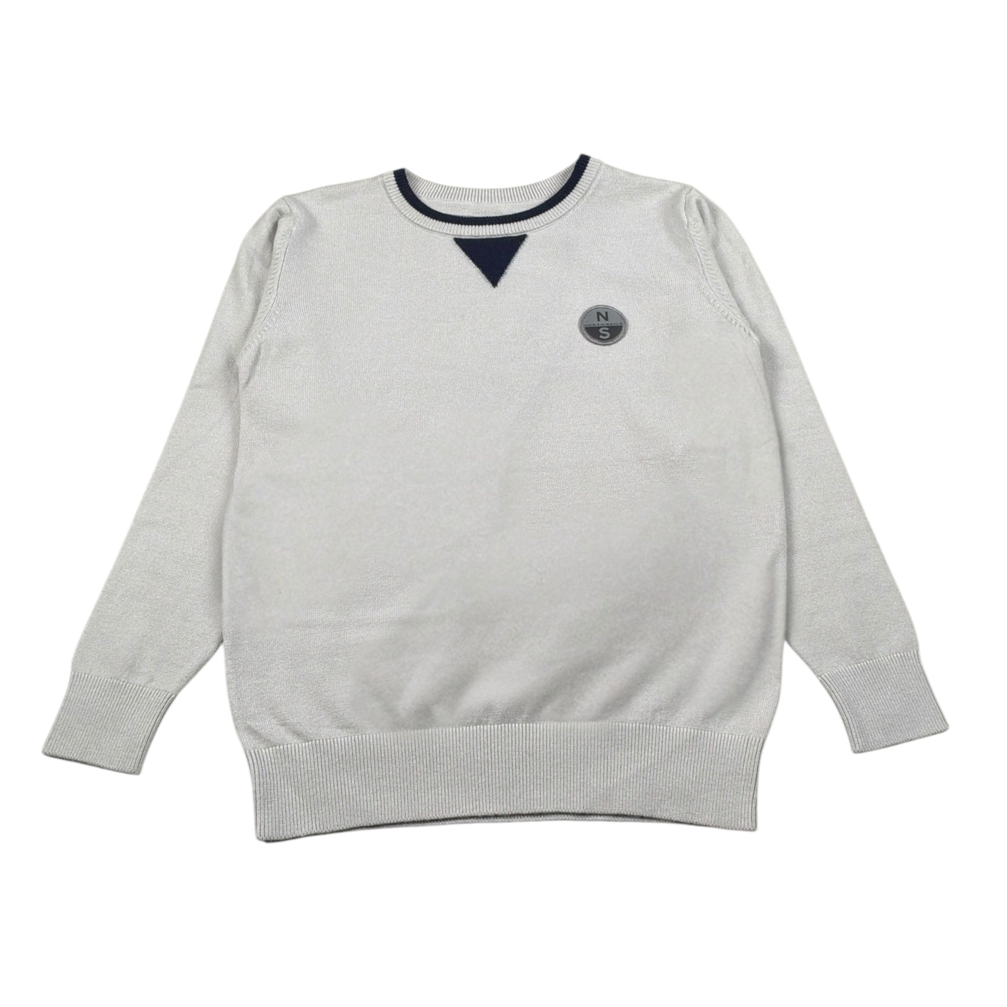 North Sails Maglia Girocollo tinta unita con Logo Grigio per Bambino NBA26048MA GRIGIO NORTH SAILS 