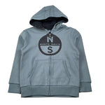North Sails Felpa con Zip E Cappuccio tinta unita Azzurro per Bambino NBA26078FE AZZURRO NORTH SAILS 