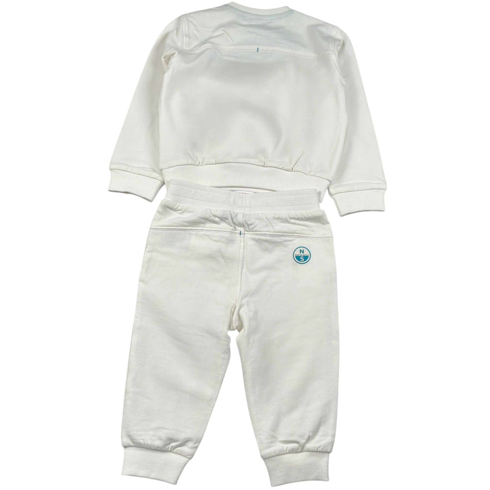 North Sails Completo 2Pz Felpa-Pantalone Bianco per Neonato NIA26038CF BIANCO NORTH SAILS 
