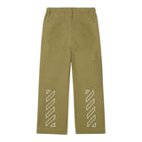 Off-White Pantalone tinta unita con Stampa Verde per Bambino OBCA007F24 VERDE OFF-WHITE 