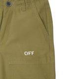 Off-White Pantalone tinta unita con Stampa Verde per Bambino OBCA007F24 VERDE OFF-WHITE 