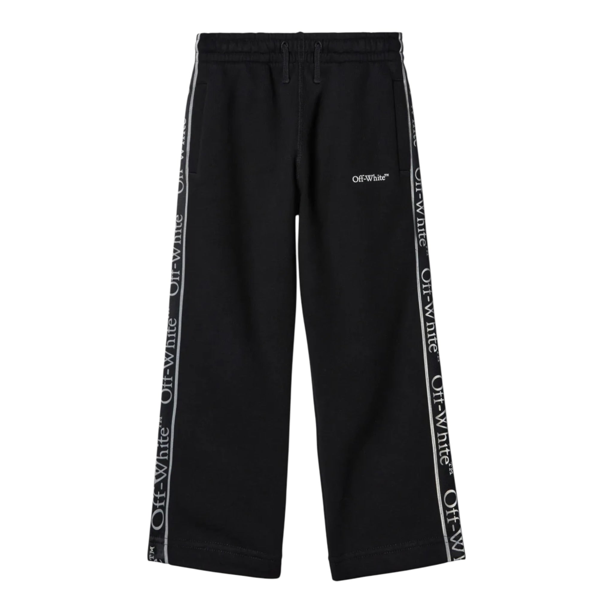 Off-White Pantalone tinta unita con Elastico In Vita Nero per Bambino OBCH009F24 NERO OFF-WHITE 