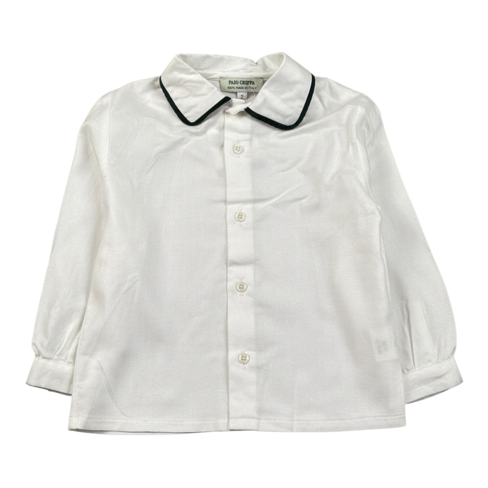 Paio Crippa Camicia tinta unita con Colletto Bianco per Bambino CHITARRAJ BIANCO PAIO CRIPPA 
