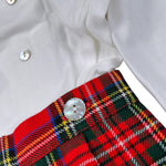 Paio Crippa Completo 2Pz Camicia-Bermuda Bicolore con Fantasia Scozzese Bianco/Rosso per Neonato LAMPONE BIANCO/ROSSO PAIO CRIPPA 