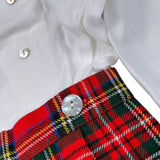 Paio Crippa Completo 2Pz Camicia-Bermuda Bicolore con Fantasia Scozzese Bianco/Rosso per Neonato LAMPONE BIANCO/ROSSO PAIO CRIPPA 
