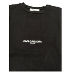 Paolo Pecora Shirt Girocollo tinta unita con Logo Nero per Bambino PP3820 NERO PAOLO PECORA 