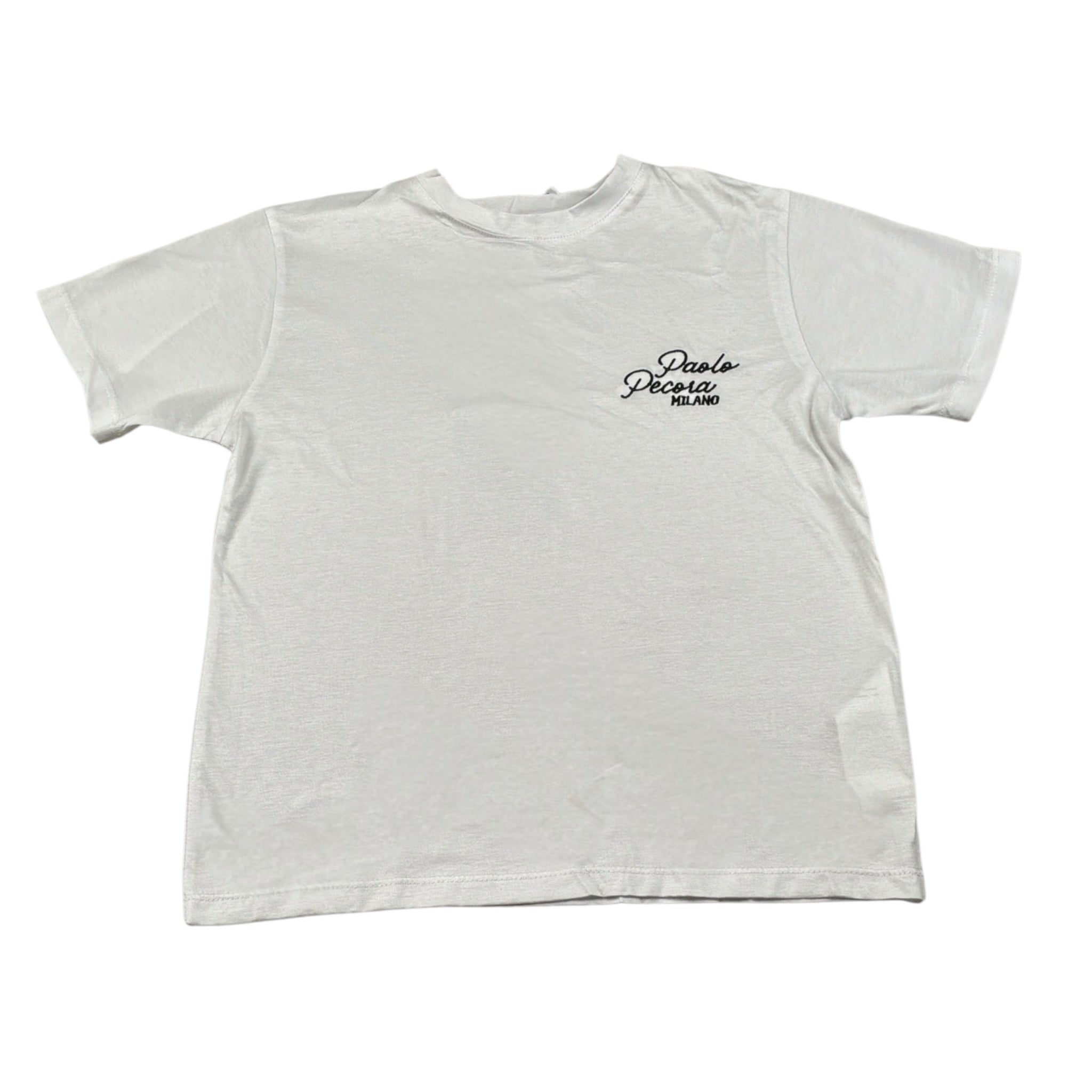 Paolo Pecora T-Shirt Girocollo tinta unita con Logo Bianco per Bambino PP4048 BIANCO PAOLO PECORA 