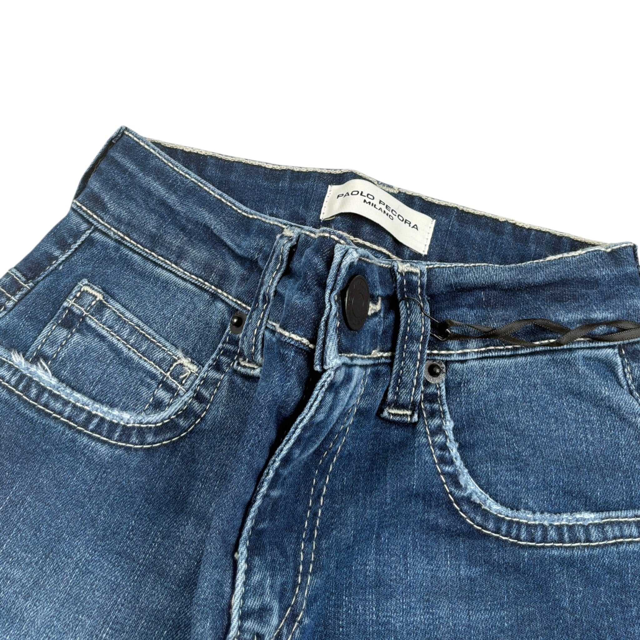 Paolo Pecora Jeans tinta unita con Girovita Regolabile Blu per Neonato PP4074N BLU PAOLO PECORA 