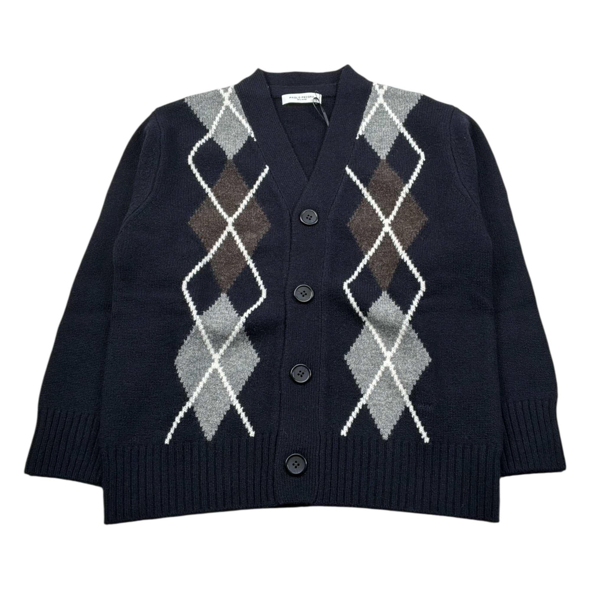 Paolo Pecora Cardigan tinta unita Fantasia Rombi Blu per Bambino PP4088 BLU PAOLO PECORA 
