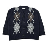 Paolo Pecora Cardigan tinta unita Fantasia Rombi Blu per Bambino PP4088X BLU PAOLO PECORA 