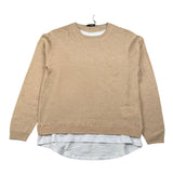 Paolo Pecora Maglia Girocollo tinta unita con Finta Shirt Beige per Bambino PP4095X BEIGE PAOLO PECORA 