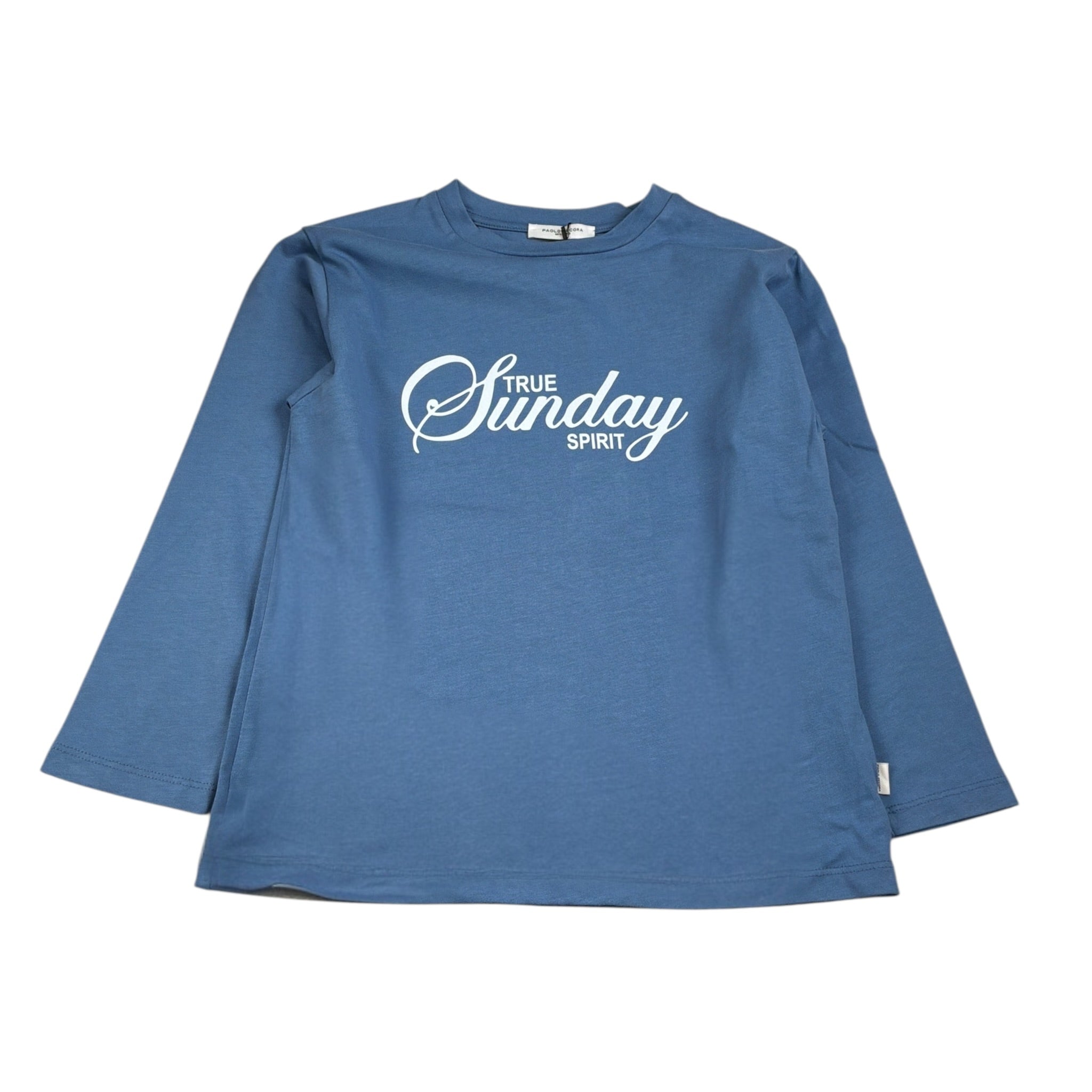 Paolo Pecora Shirt tinta unita con Stampa Azzurro Polvere per Bambino PP4131 AZZURRO POLVERE PAOLO PECORA 