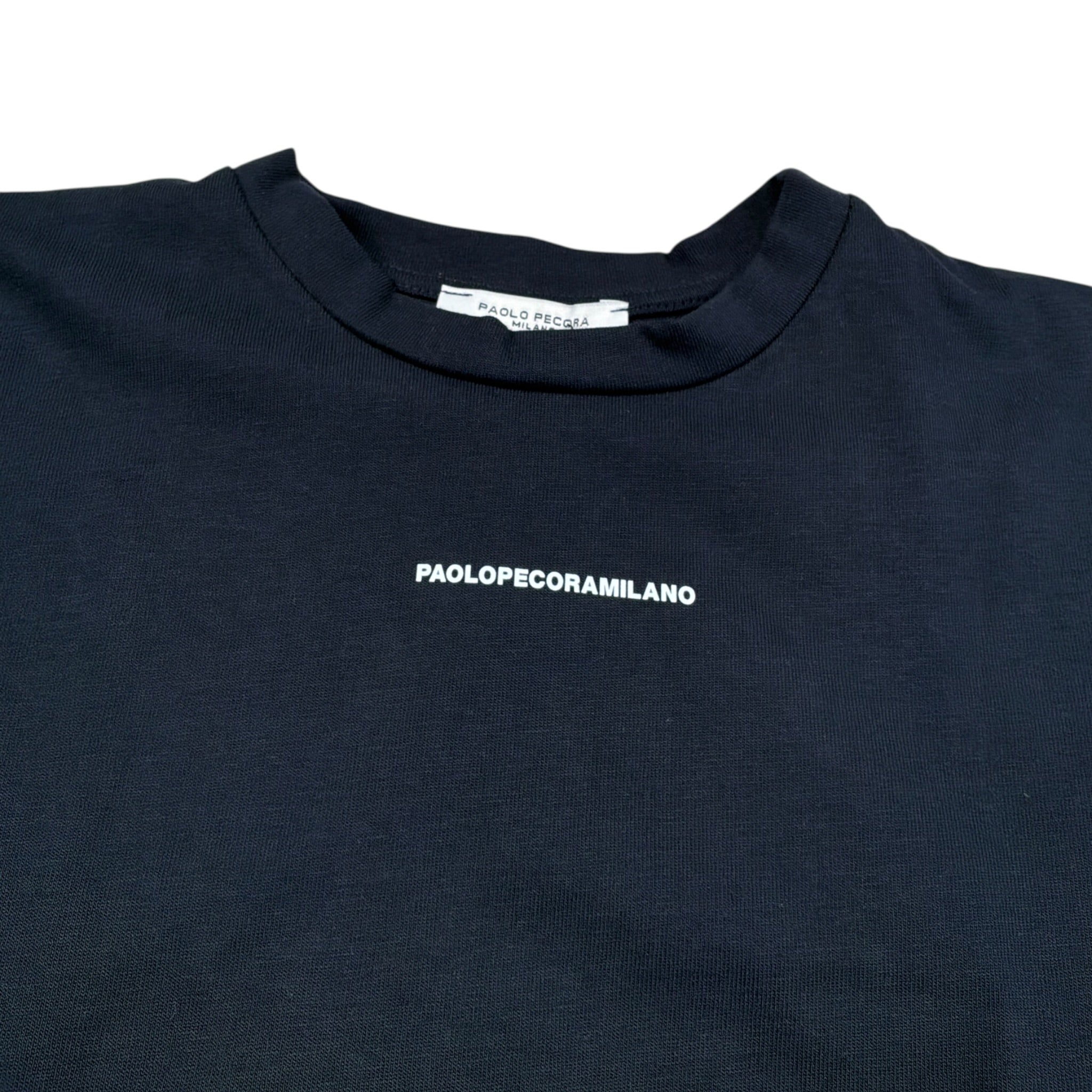Paolo Pecora Shirt Girocollo tinta unita con Logo Blu per Bambino PP4157X BLU PAOLO PECORA 
