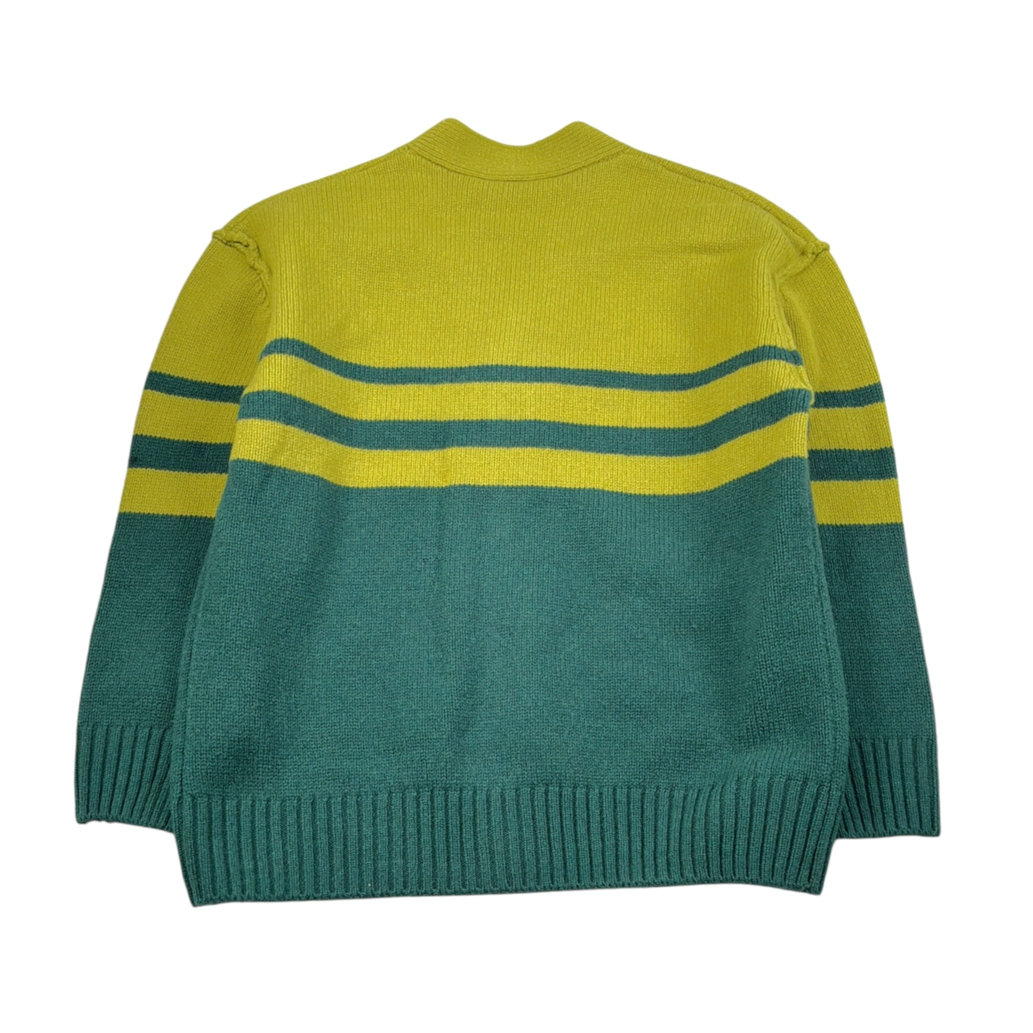 Paolo Pecora Cardigan Bicolore con Fantasia A Righe Verde per Bambino PP4398 VERDE PAOLO PECORA 