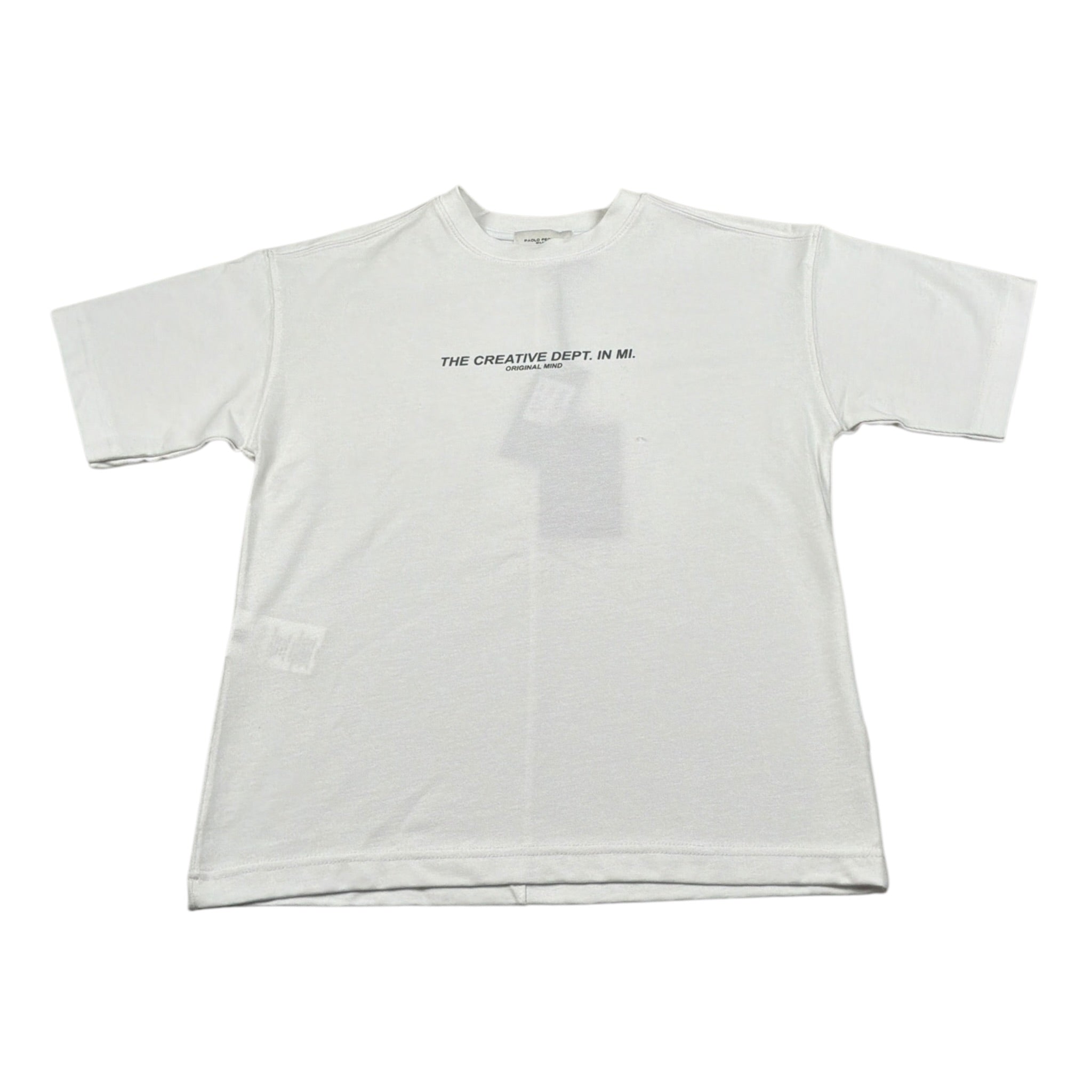 Paolo Pecora T-Shirt Girocollo tinta unita con Logo Bianco per Bambino PP4445 BIANCO PAOLO PECORA 