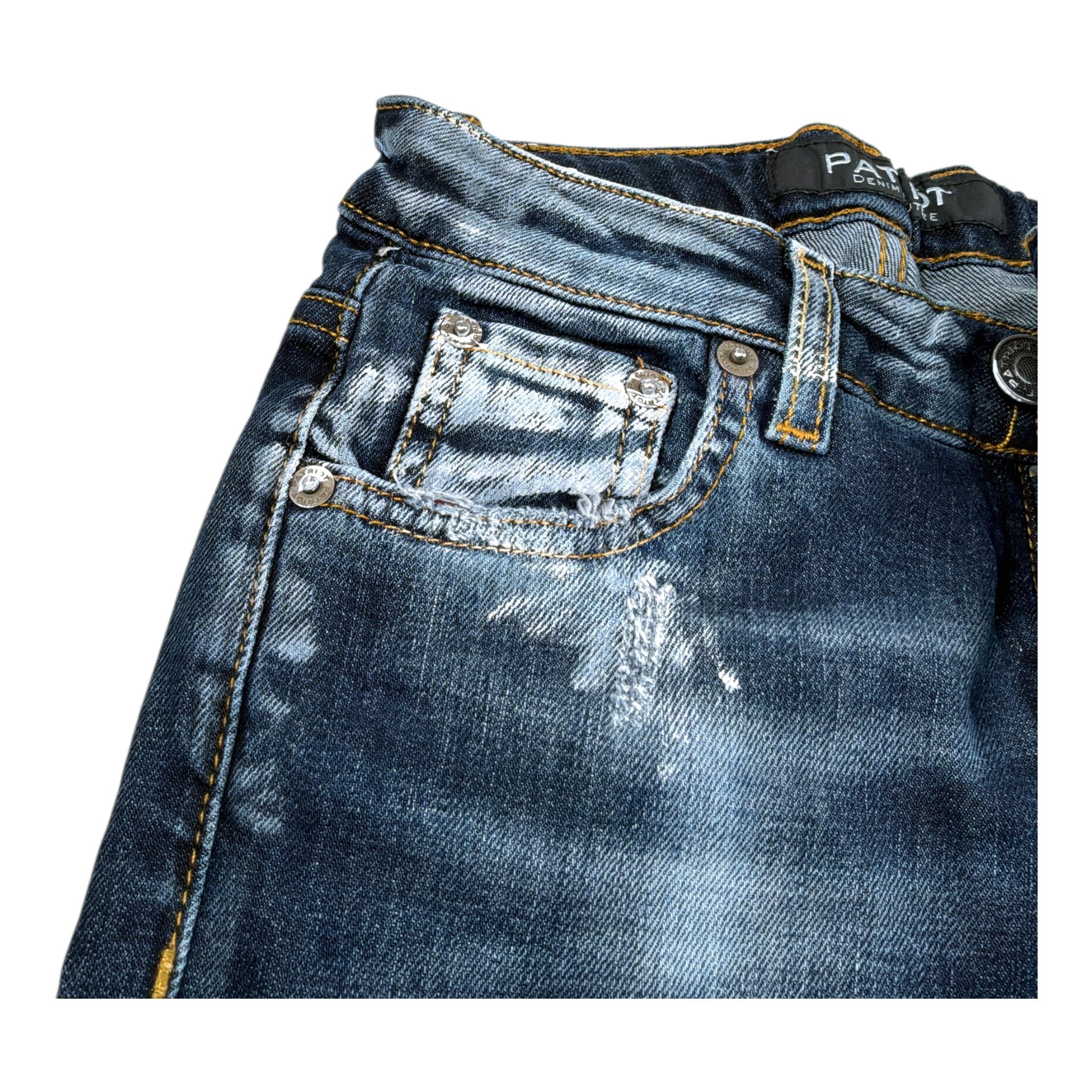 Patriot Jeans tinta unita con Strappi Blu per Bambino PJ5F2WBK18 BLU PATRIOT 