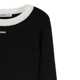 Patrizia Pepe Abito tinta unita con Profili In Contrasto Nero per Bambina 7A0571 NERO PATRIZIA PEPE 