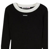 Patrizia Pepe Abito tinta unita con Profili In Contrasto Nero per Bambina 7A0571XX NERO PATRIZIA PEPE 