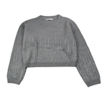 Patrizia Pepe Maglia tinta unita con Brillantini Grigio per Bambina 7K0059 GRIGIO PATRIZIA PEPE 