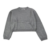 Patrizia Pepe Maglia tinta unita con Brillantini Grigio per Bambina 7K0059 GRIGIO PATRIZIA PEPE 
