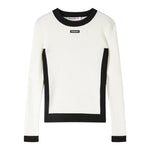 Patrizia Pepe Maglia tinta unita con Profili In Contrasto Bianco per Bambina 7K0063X BIANCO PATRIZIA PEPE 
