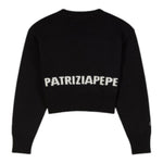 Patrizia Pepe Maglia Girocollo tinta unita con Stampa Logo Nero per Bambina 7K0069 NERO PATRIZIA PEPE 