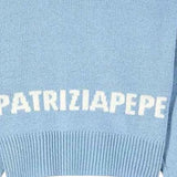 Patrizia Pepe Maglia Girocollo tinta unita con Stampa Logo Azzurro per Bambina 7K0069XX AZZURRO PATRIZIA PEPE 