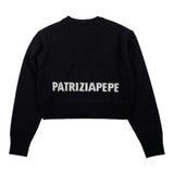 Patrizia Pepe Maglia Girocollo tinta unita con Stampa Logo Nero per Bambina 7K0069XXX NERO PATRIZIA PEPE 