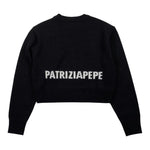 Patrizia Pepe Maglia Girocollo tinta unita con Stampa Logo Nero per Bambina 7K0069XXX NERO PATRIZIA PEPE 