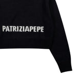 Patrizia Pepe Maglia Girocollo tinta unita con Stampa Logo Nero per Bambina 7K0069XXX NERO PATRIZIA PEPE 