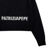 Patrizia Pepe Maglia Girocollo tinta unita con Stampa Logo Nero per Bambina 7K0069XXX NERO PATRIZIA PEPE 