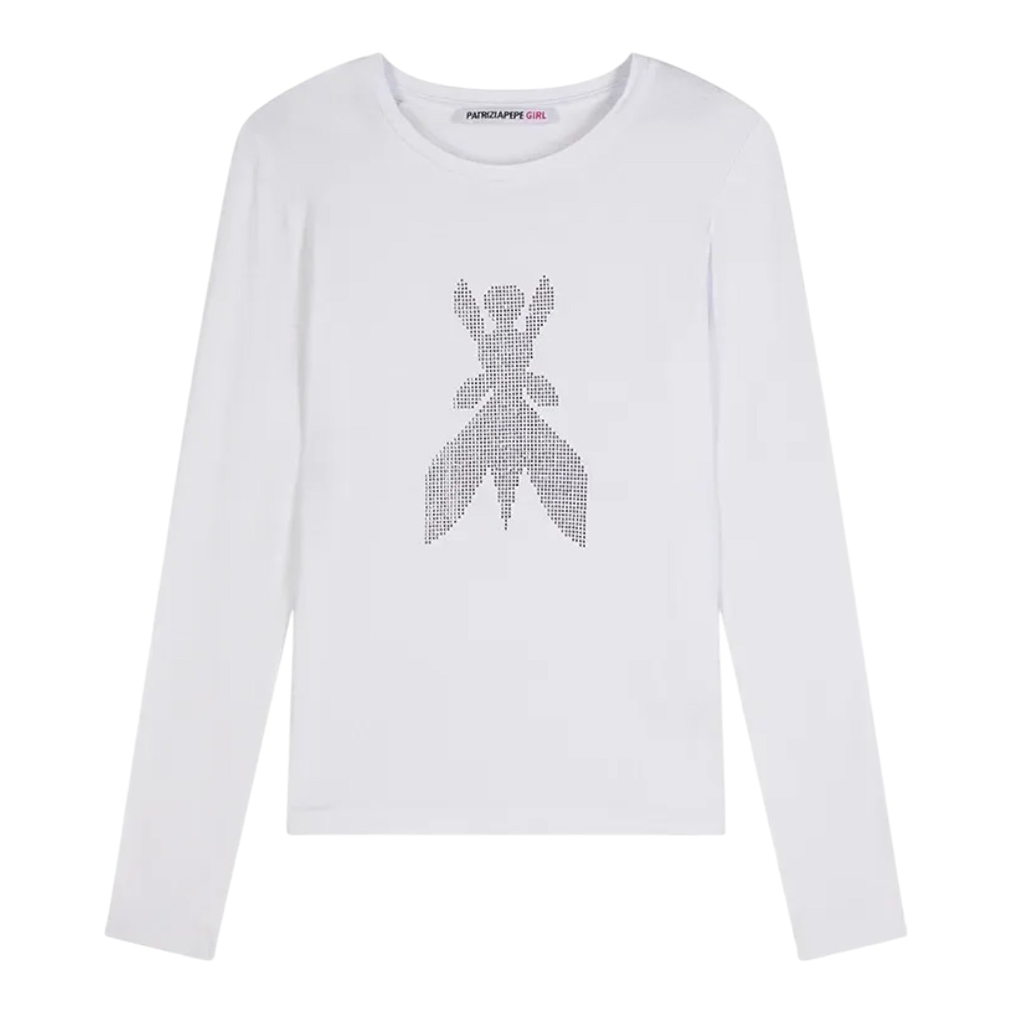 Patrizia Pepe Shirt tinta unita con Brillantini Bianco per Bambina 7M0752 BIANCO PATRIZIA PEPE 
