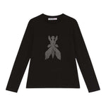 Patrizia Pepe Shirt tinta unita con Brillantini Nero per Bambina 7M0752 NERO PATRIZIA PEPE 