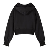 Patrizia Pepe Felpa tinta unita con Zip E Cappuccio Nero per Bambina 7M0823 NERO PATRIZIA PEPE 