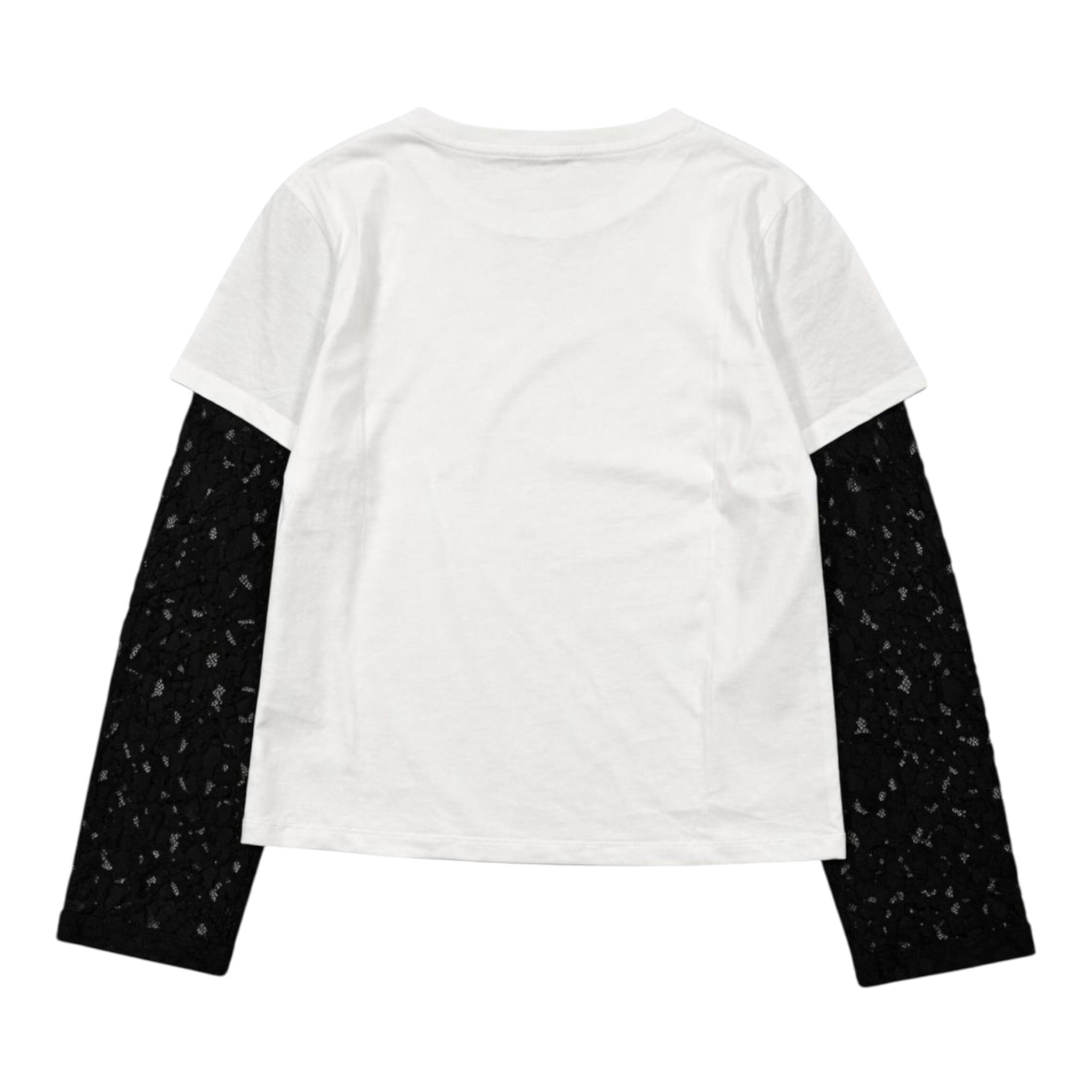 Patrizia Pepe Shirt Bicolore con Maniche Ricamate Bianco per Bambina 7M0940 BIANCO PATRIZIA PEPE 