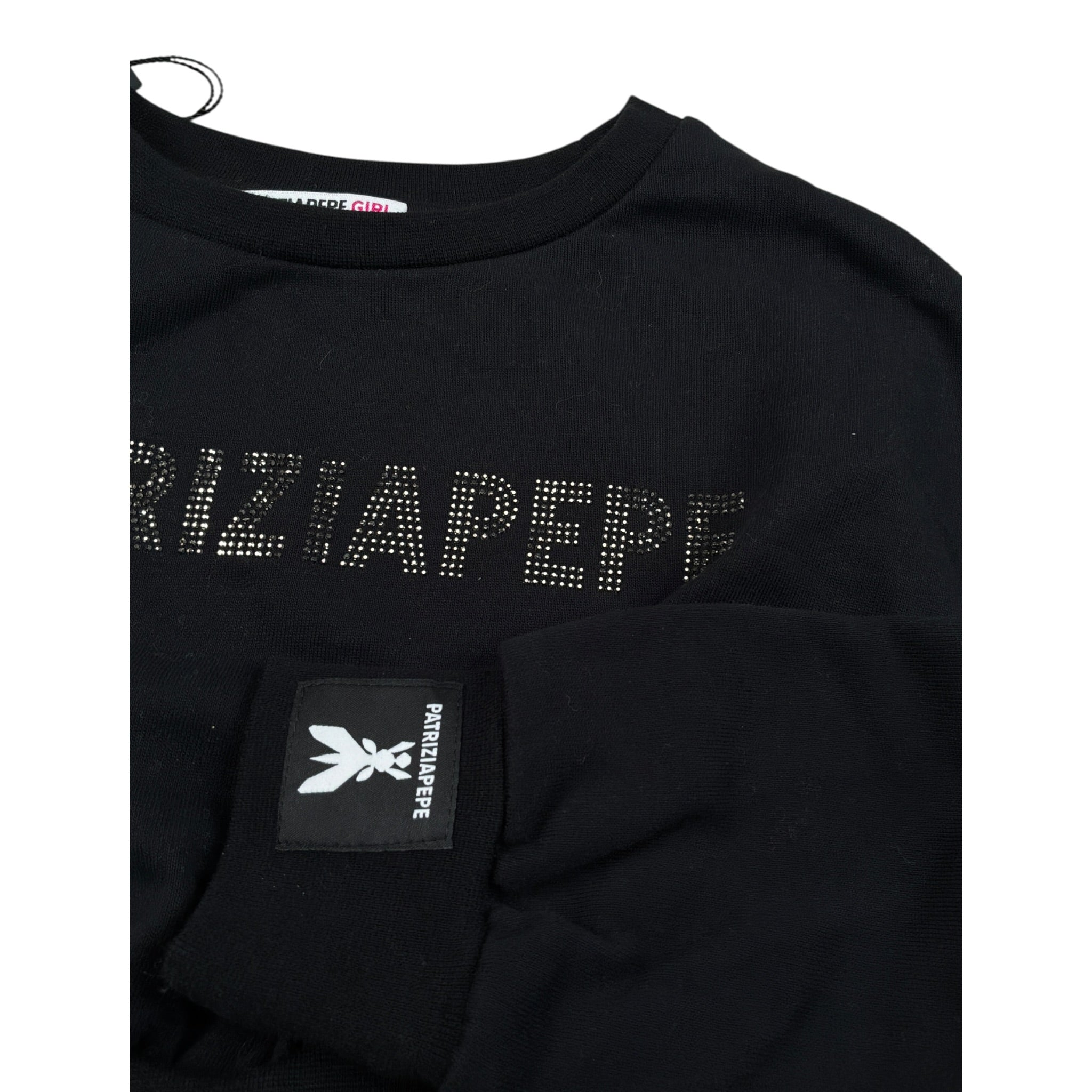 Patrizia Pepe Felpa Chiusa Girocollo tinta unita Nero per Bambina 7M0946XXX NERO PATRIZIA PEPE 