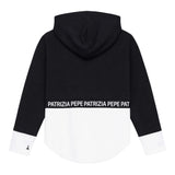 Patrizia Pepe Felpa Chiusa con Cappuccio tinta unita Nero per Bambina 7M0947X NERO PATRIZIA PEPE 