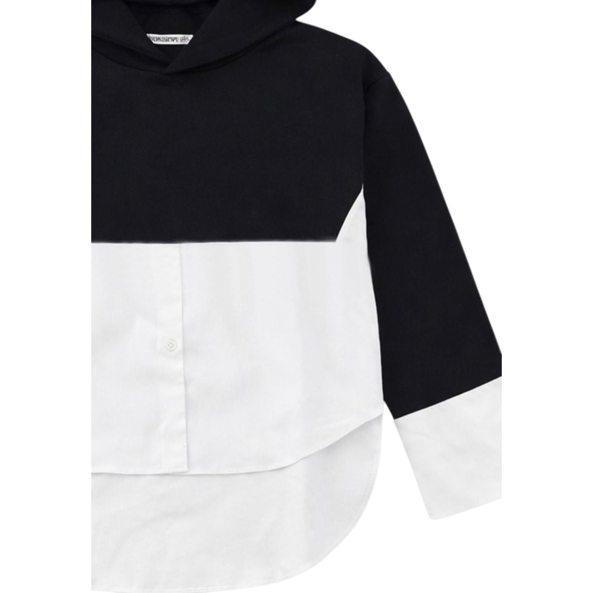 Patrizia Pepe Felpa Chiusa con Cappuccio tinta unita Nero per Bambina 7M0947X NERO PATRIZIA PEPE 