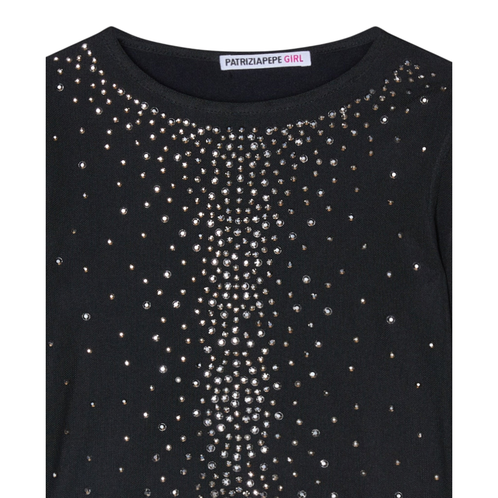 Patrizia Pepe Camicia Manica Lunga con Maniche Velate Nero per Bambina 7M0955 NERO PATRIZIA PEPE 